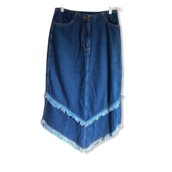 Vintage 90’s Juke Box Western Denim Maxi Skirt - Picture 2 of 9